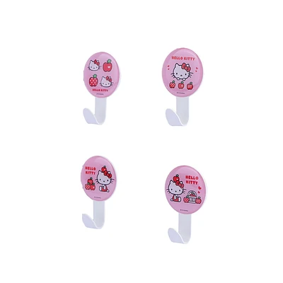 Set Ganchos Sanrio Hello Kitty Adhesivos Acero Rosa 4 Piezas