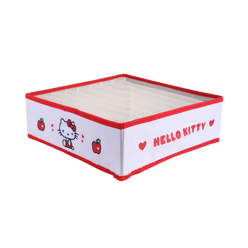 Organizador Plegable Sanrio Hello Kitty Con Secciones Textil Blanco 31x31x10 cm