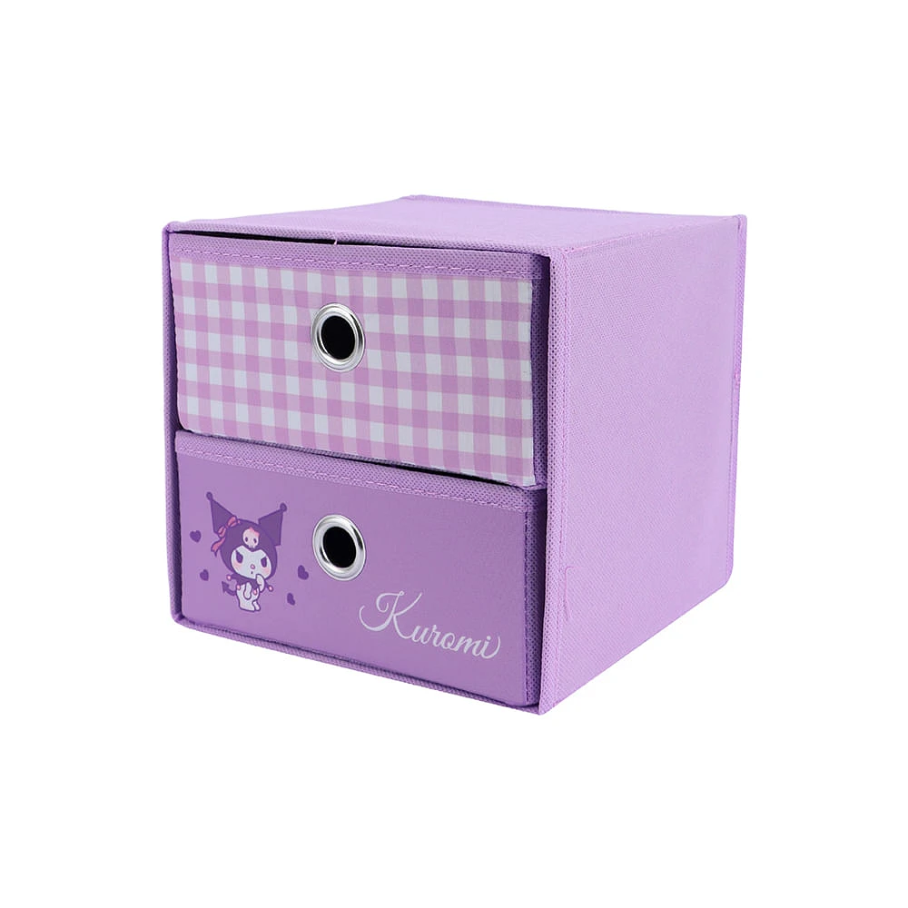 Organizador Plegable Con Cajones Sanrio Kuromi Textil Morado 20x18 cm