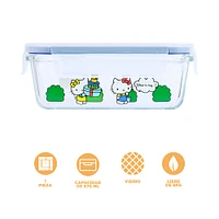 Contenedor De Alimentos Sanrio Hello Kitty Vidrio Transparente 570 ml