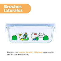 Contenedor De Alimentos Sanrio Hello Kitty Vidrio Transparente 570 ml