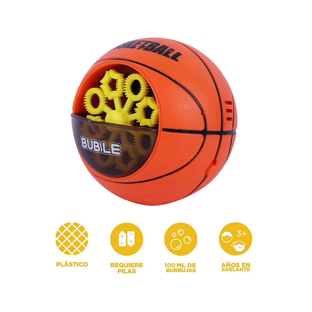 Maquina de burbujas Diseño Balón De Basketball Sintética Naranja 100 ml