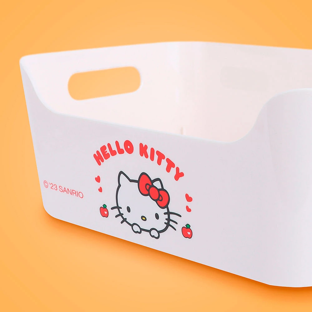 Cesta De Almacenamiento Sanrio Hello Kitty Sintética Blanca 24x17x10.3 Cm