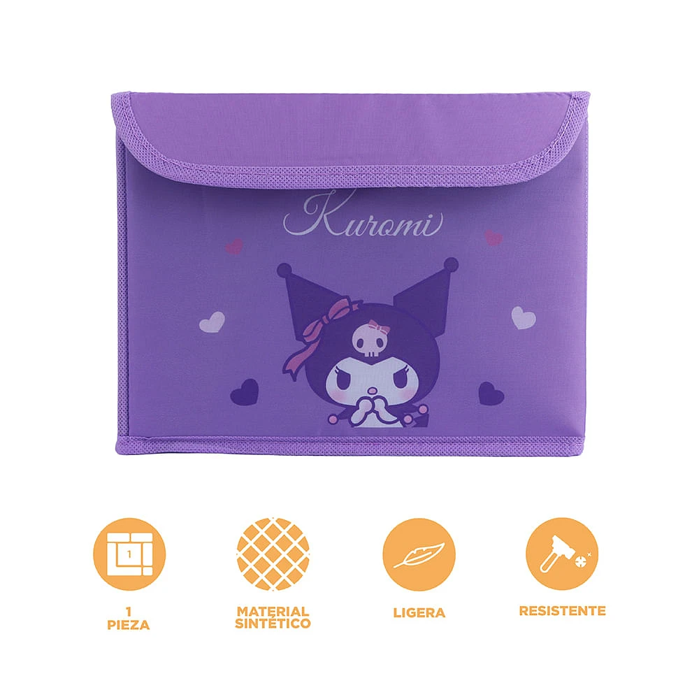 Organizador Plegable Sanrio Kuromi Textil Lila 24x18 Cm