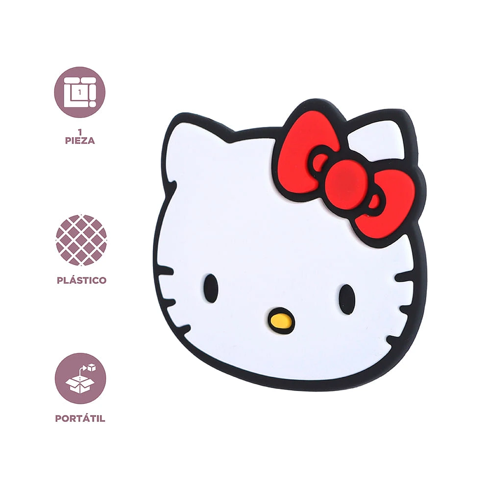 Espejo Portátil Sanrio Hello Kitty Sintético Blanco