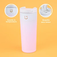 Termo Con Tapa  Rose Gold Acero Inoxidable Degradado 500 ml