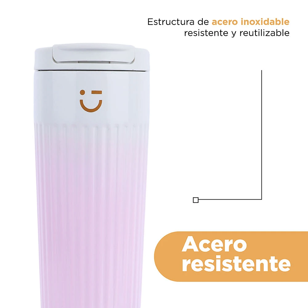 Termo Con Tapa  Rose Gold Acero Inoxidable Degradado 500 ml