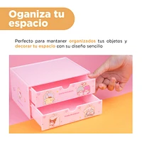 Organizador De Escritorio Sanrio Con Cajones Plástico Rosa 17.0x12.8x9.7 Cm