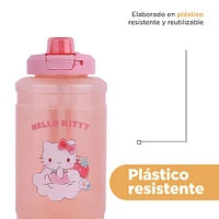 Cilindro Con Popote Sanrio Hello Kitty Plástico Durazno 1.9 L