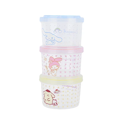 Set Contenedores De Alimentos Sanrio Plástico 260 ml 3 Piezas