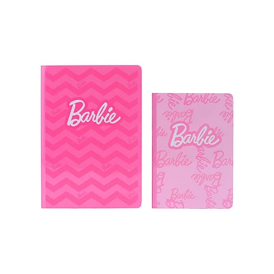 Set De Libretas Barbie Rosa 21x14.5 Cm 28 Hojas Raya 2 Piezas