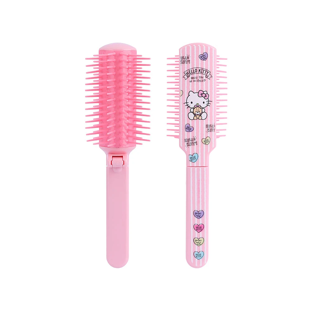 Cepillo Para Cabello Sanrio Hello Kitty Plegable Sintético Rosa