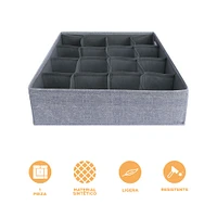 Organizador Plegable  Con Secciones De Almacenamiento Textil Gris 32x10 Cm