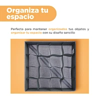 Organizador Plegable  Con Secciones De Almacenamiento Textil Gris 32x10 Cm