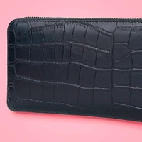 Cartera Larga Para Mujer Estampado tipo Piedra Sintética Negra 20x10 Cm