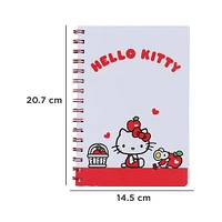 Libreta De Espiral Sanrio Hello Kitty Blanca 14.5x20.7 Cm 64 Hojas Rayas