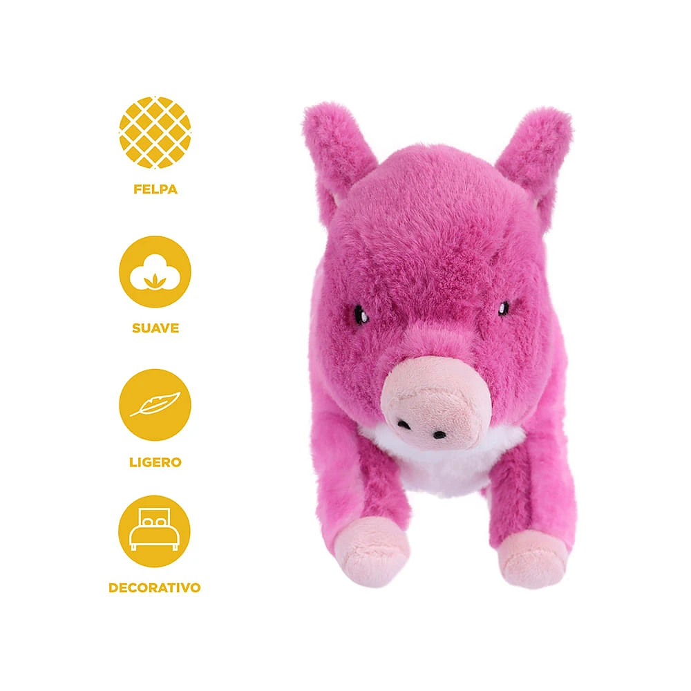 Peluche  Miniso Cerdito Felpa Rosa 23x12.5 Cm