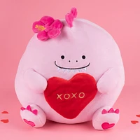 Peluche Miniso  Dinosaurio Minisow Con Corazón Felpa Rosa 25x25 cm