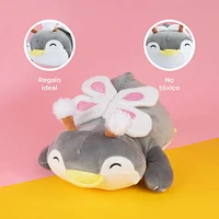 Peluche Sr. Miniso Disfrazado De Mariposa Felpa Gris 25 cm