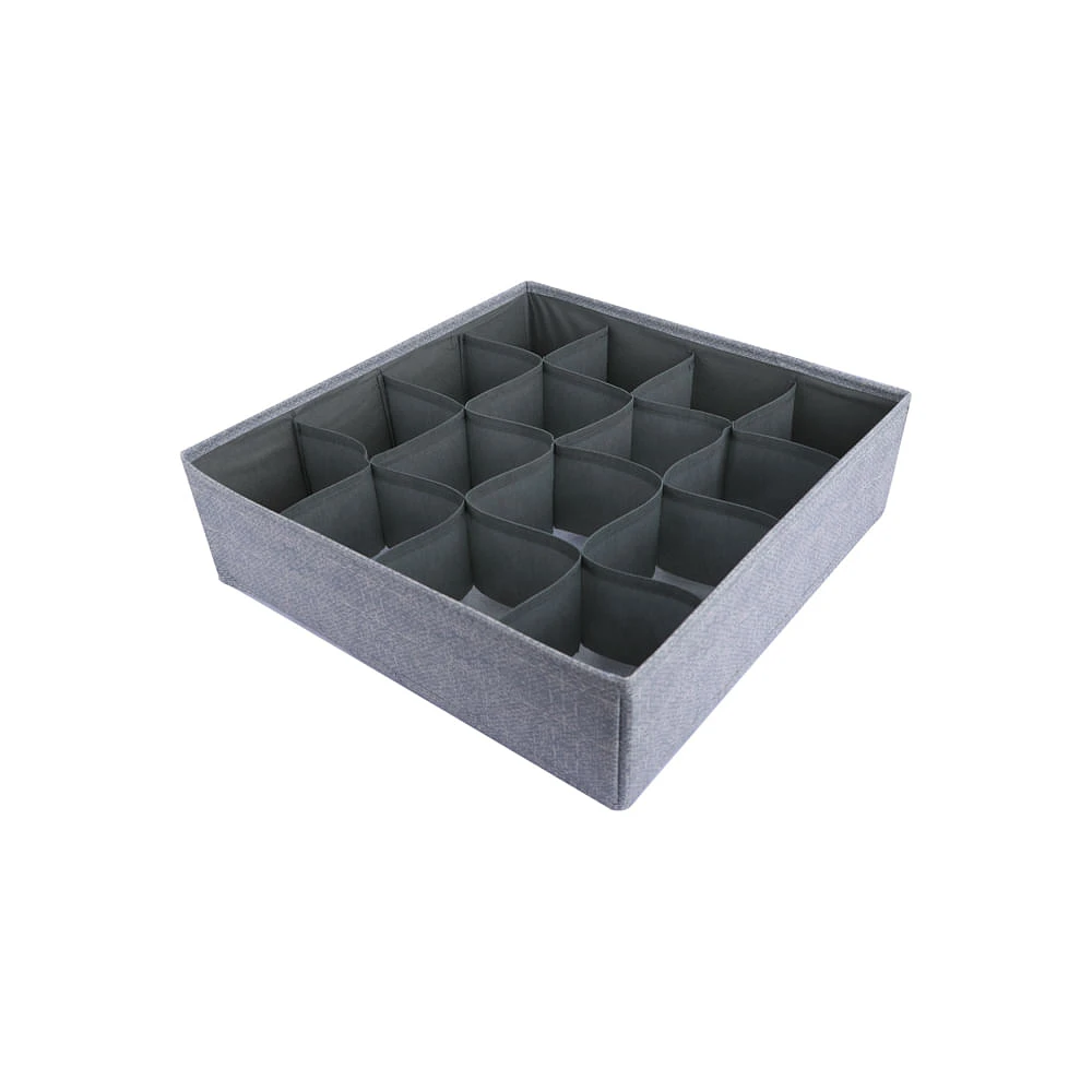 Organizador Plegable  Con Secciones De Almacenamiento Textil Gris 32x10 Cm