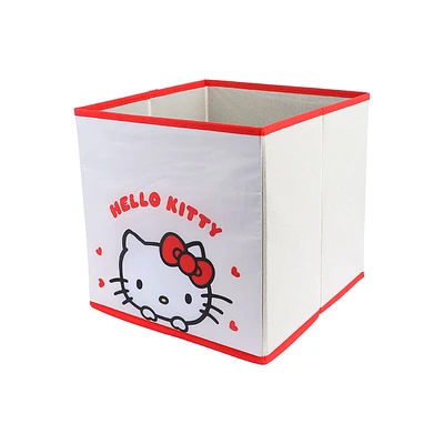 Organizador Plegable  Sanrio Hello Kitty Tipo Taburete Textil Blanco 27x27 Cm