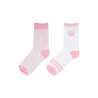Calcetines Para Mujer Cat Paw Textil Multicolor Talla 23-25 2 Pares