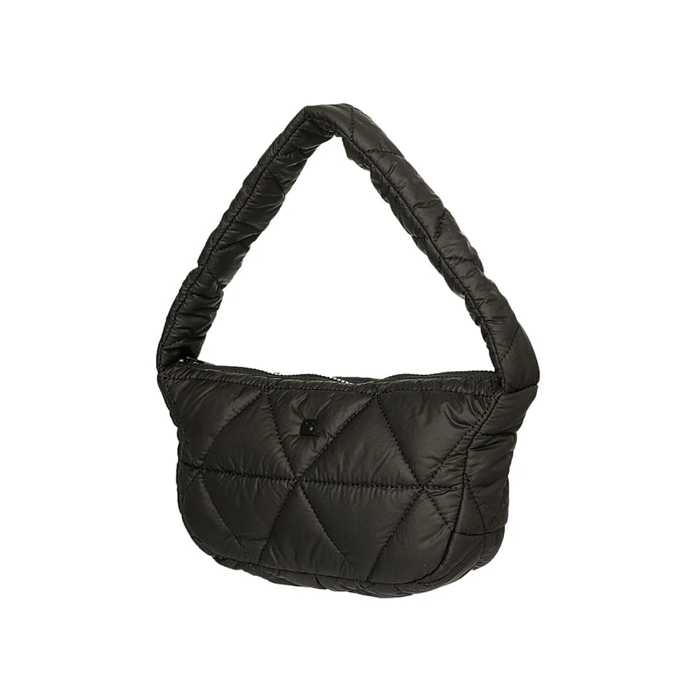 Bolso De Hombro Acolchado Textil Negro 29x16x8 cm