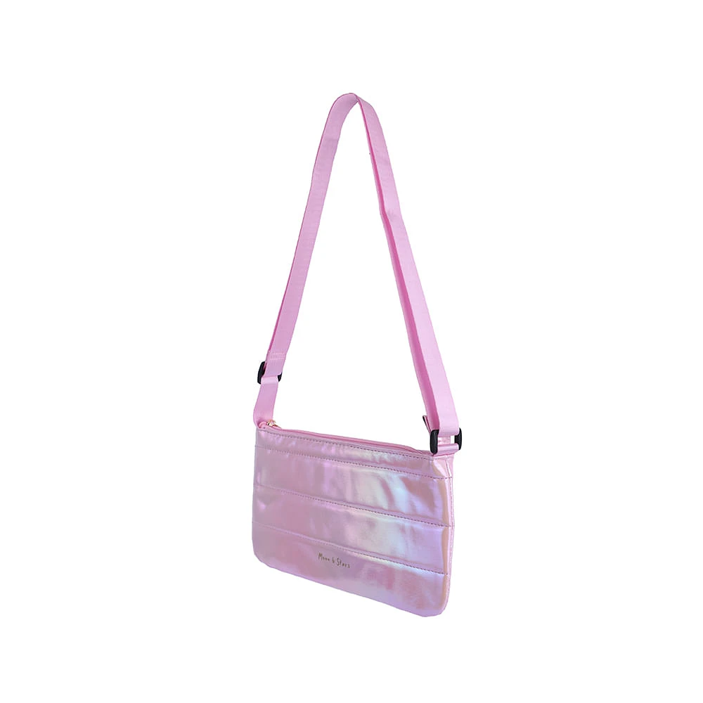 Bolso Crossbody Moon & Stars Textil Rosa 25x14 cm