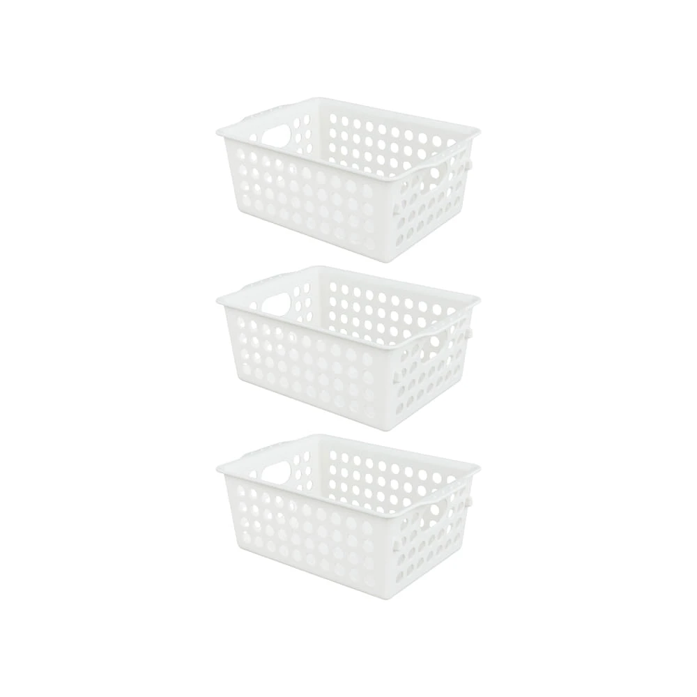 Set Organizadores Plástico Blancos 13.2x9.5x6.5 cm 3 Piezas