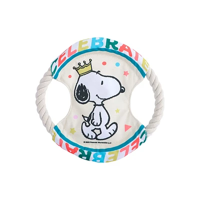 Disco Volador Para Mascotas Snoopy Textil Amarillo 18 Cm