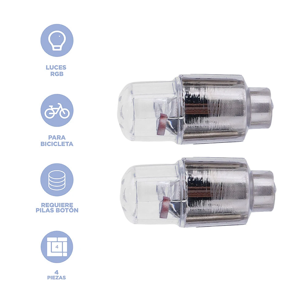 Set Leds Para Bicicleta Plástico Multicolores 4 Piezas