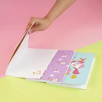 Set Libretas  Unicorn Dream Multicolores 14.8x21 Cm 28 Hojas Rayas 3 Piezas