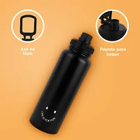 Termo Con Tapa Enroscable Acero Inoxidable Negro 1.4 L