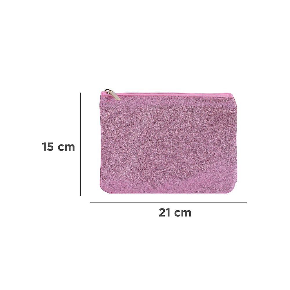 Lapicera Diseño Glitter Rose Gold Textil Rosa 21x15 Cm