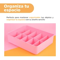 Organizador De Escritorio Con Secciones Plástico Rosa 29.8x228x7.8 Cm