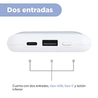 Batería Portátil Power Bank USB Y Tipo C Blanca 10000 MAh