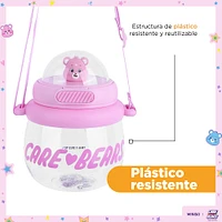 Cilindro Con Correa Ositos Cariñositos Alegrosita Plástico Rosa 800 ml