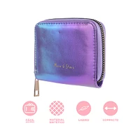 Cartera Para Mujer Moon & Stars Sintética Morado Tornasol 11x9x3 cm