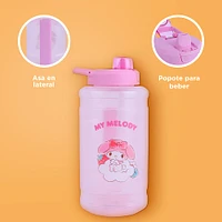 Cilindro Con Tapa Y Boquilla Sanrio My Melody Gran Capacidad Plástico Rosa 1900 ml