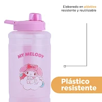 Cilindro Con Tapa Y Boquilla Sanrio My Melody Gran Capacidad Plástico Rosa 1900 ml