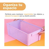 Cesta De Almacenamiento  Plástico Lila 28x16.5x11.5 Cm