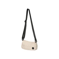 Bolso Crossbody Acolchado Textil Beige 25x13x7 Cm