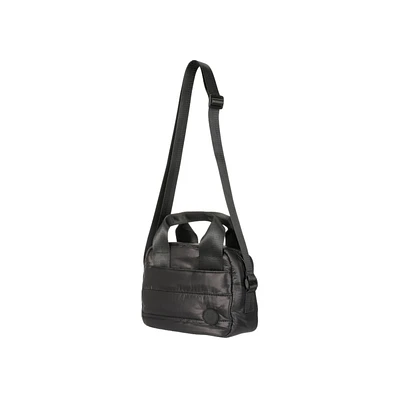 Bolso Crossbody Acolchado Textil Negro 22x19x10 Cm