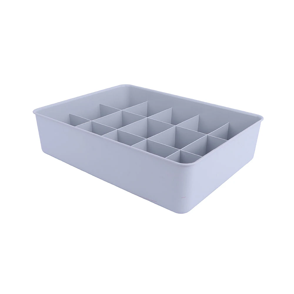 Organizador De Escritorio Con Secciones Plástico Gris 29.8x22.8x7.8 Cm 15 Celdas