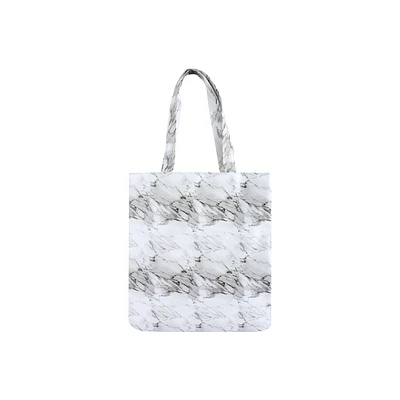 Bolso Tote Diseño Tipo Mármol Sintético Gris 38x34x1 cm