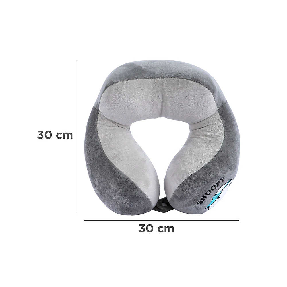 Almohada De Viaje Snoopy Memory Foam Gris 30x30 Cm