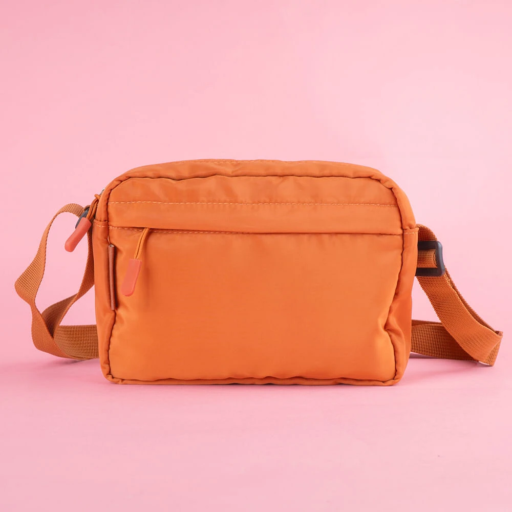 Bolso Crossbody Textil Naranja 20x14 cm