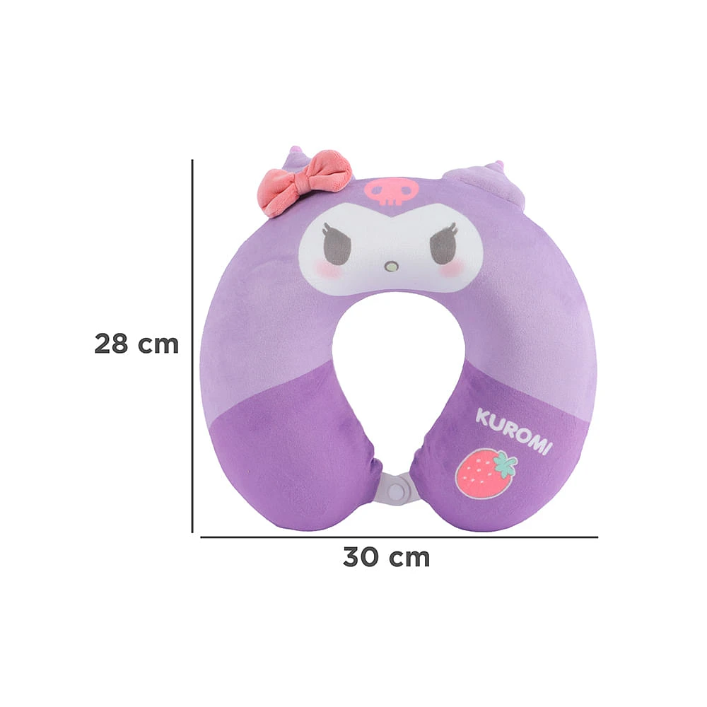 Almohada De Viaje Sanrio Kuromi Memory Foam Textil Lila 30x28 Cm