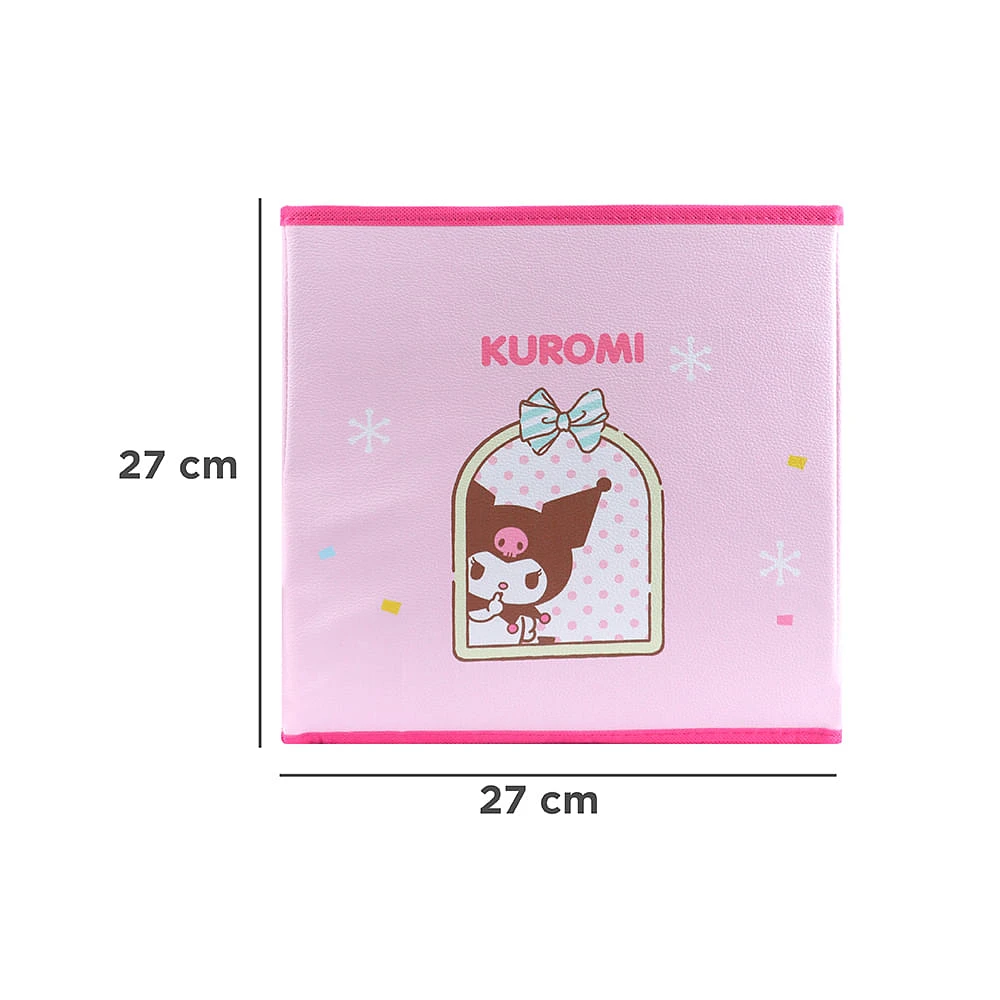 Organizador Plegable Sanrio Kuromi Tipo Taburete Textil Rosa 27x27 Cm