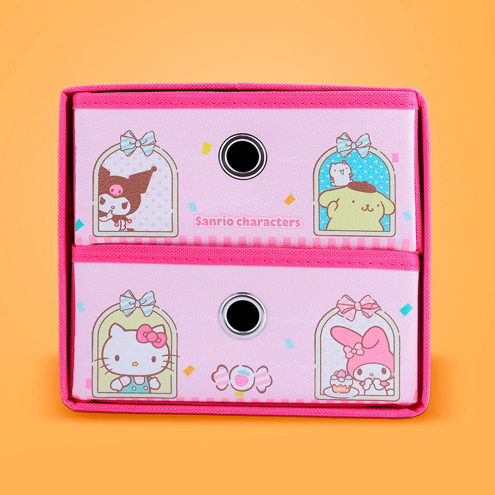 Organizador Plegable Con Cajones Sanrio Textil Rosa 20x17x18 Cm